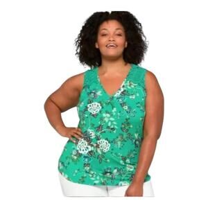 Daniel Rainn NWT Woman’s Fantine Green Floral Floral V Neck Crochet Lace Size 1X